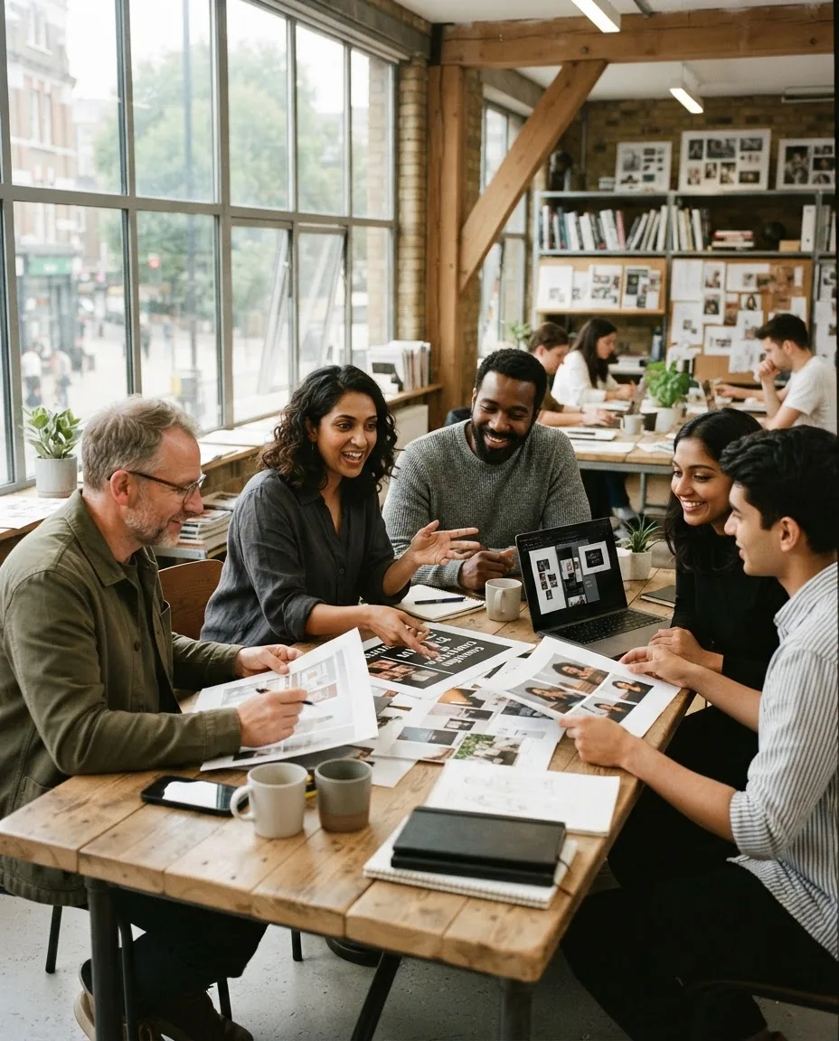 Illustrative collaboration photography, not the Instalogic team