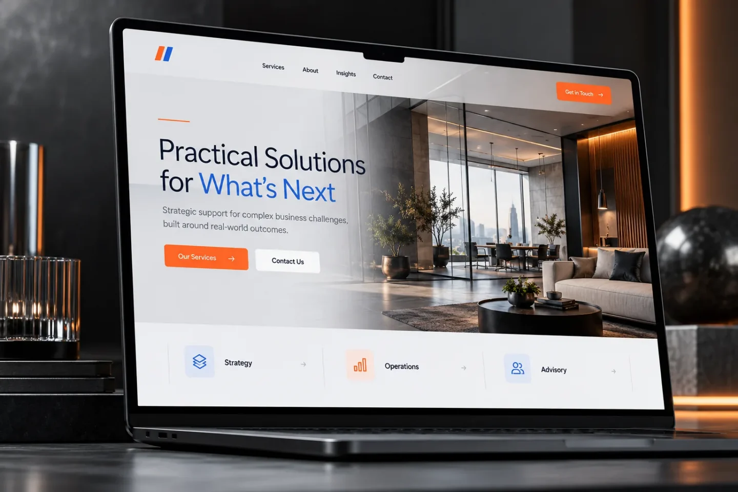 Illustrative website interface concept. Not a client project.