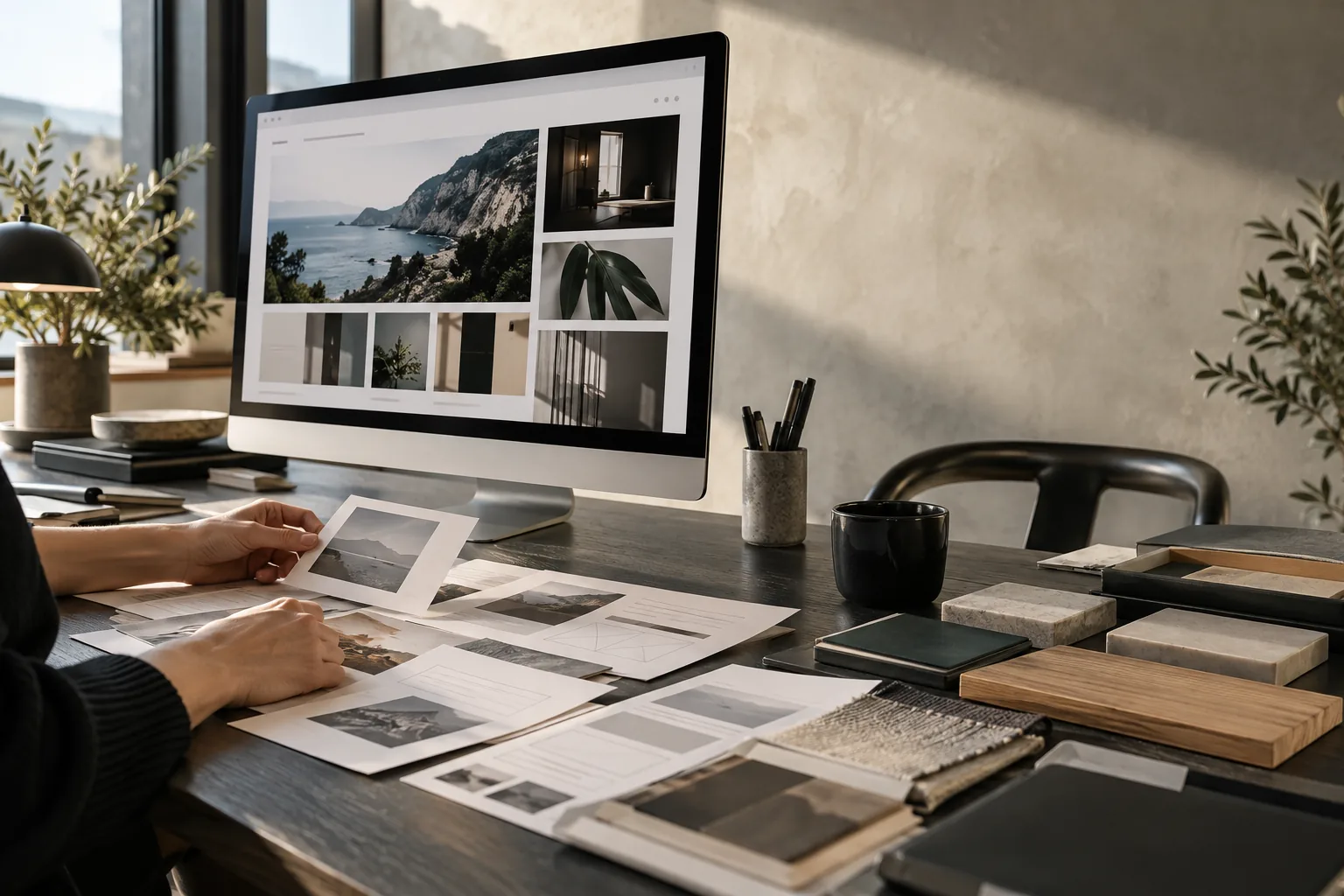 Illustrative website design workspace. Not a client project.